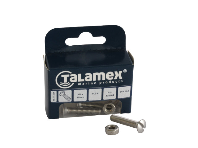 Talamex, Forhøjet Hovedskrue Cs, Rustfrit Stål AISI 316, 589081 – Størrelse: M8x60, 6 Stk