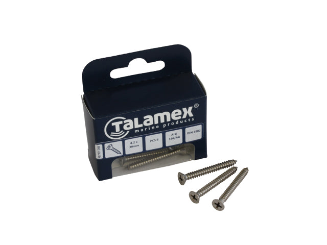 Talamex, Tankeskrue AISI 316, Philipskrue – Størrelse: 4,8x32, 6 Stk