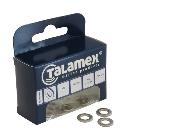 Talamex, Skive i Rustfrit Stål AISI 316, Elegant Design, 589081 – Størrelse: M10, 6 Stk