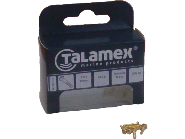 Talamex, Oval Messing Træskrue, 2,5 x – Størrelse: 12 MM, 6 Stk