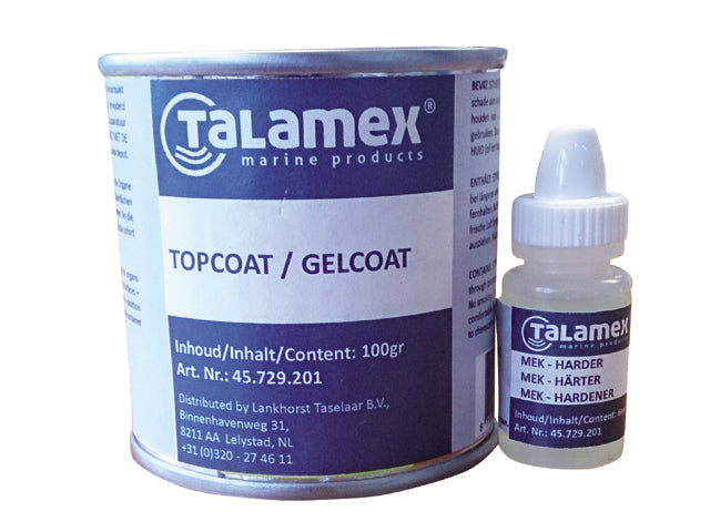 NauticPro.dk | Talamex, Topcoat Transparent 100 g + 6 g MEK til reparation af gelcoat