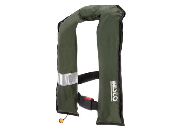 NauticPro.dk | Besto, Oppustelig Fisherman Redningsvest 165N, Grøn, Manuel, 40+kg, 3D-Design, Skridtstrop, ISO 12402-3 Godkendt, United Moulders MK5 System, 31-33g CO2 Cylinder