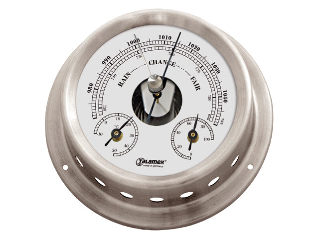 NauticPro.dk | Talamex, Baro/Termo/Hygrometer, Rustfrit stål, Glas Ø 100 mm, Vægplade Ø 125 mm