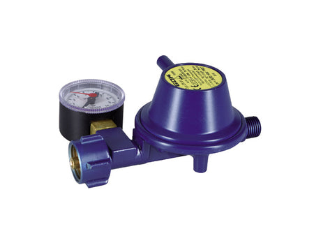 NauticPro.dk | Talamex, Regulator 1,5 kg/t 30 mBar med manometer, DIN EN 12864 Annex M, Korrosionsbestandig, 1/2" venstre indvendigt gevind, 1/4" venstre udvendigt gevind